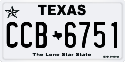 TX license plate CCB6751
