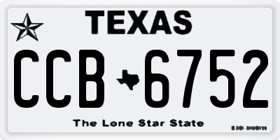 TX license plate CCB6752