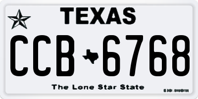 TX license plate CCB6768