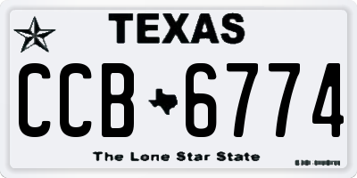 TX license plate CCB6774