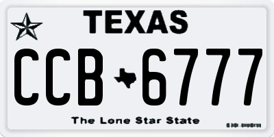 TX license plate CCB6777