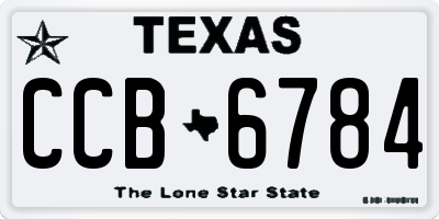 TX license plate CCB6784