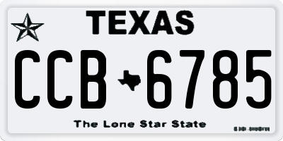 TX license plate CCB6785