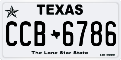 TX license plate CCB6786