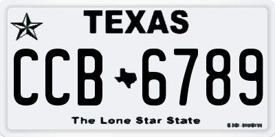 TX license plate CCB6789