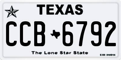 TX license plate CCB6792