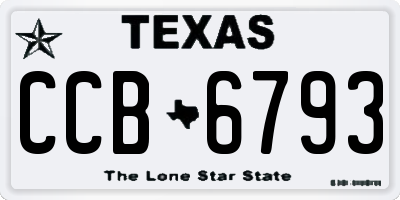 TX license plate CCB6793