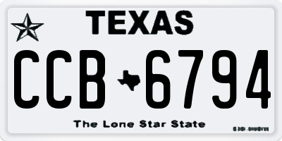 TX license plate CCB6794