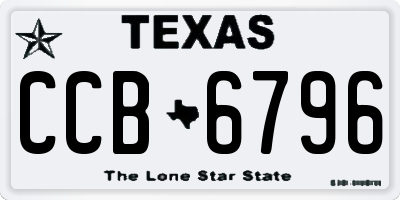 TX license plate CCB6796