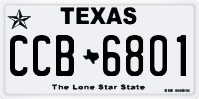 TX license plate CCB6801