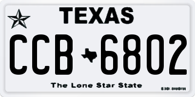 TX license plate CCB6802
