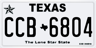 TX license plate CCB6804