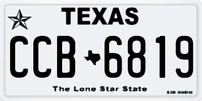 TX license plate CCB6819