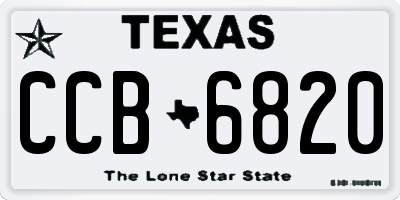 TX license plate CCB6820