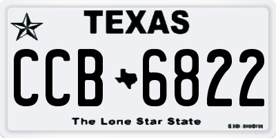 TX license plate CCB6822