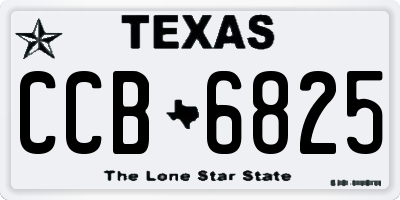 TX license plate CCB6825