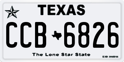 TX license plate CCB6826