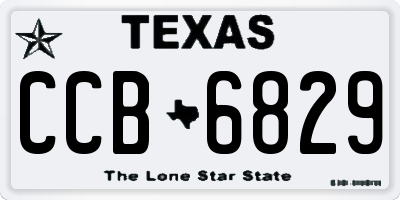 TX license plate CCB6829