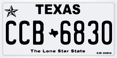 TX license plate CCB6830