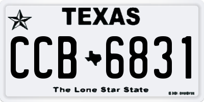 TX license plate CCB6831