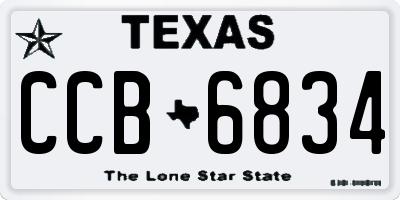 TX license plate CCB6834
