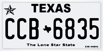TX license plate CCB6835