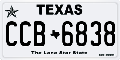 TX license plate CCB6838