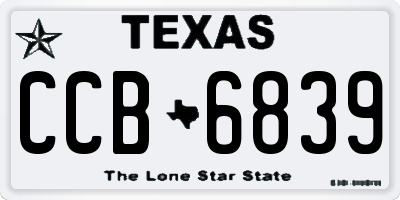 TX license plate CCB6839