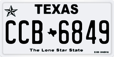 TX license plate CCB6849