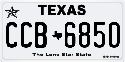 TX license plate CCB6850