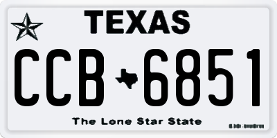 TX license plate CCB6851