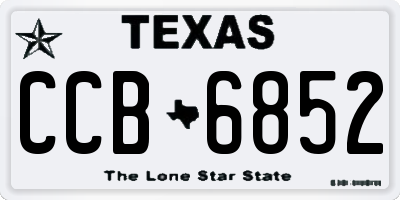 TX license plate CCB6852