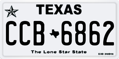 TX license plate CCB6862