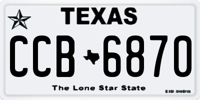 TX license plate CCB6870