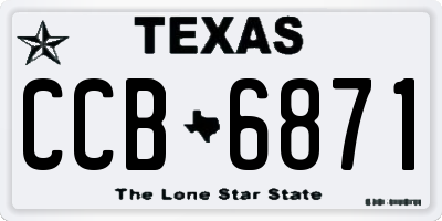 TX license plate CCB6871