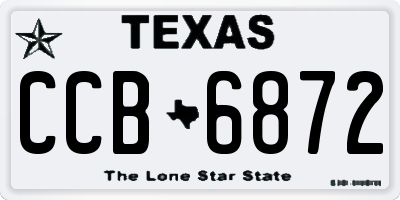 TX license plate CCB6872