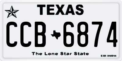 TX license plate CCB6874