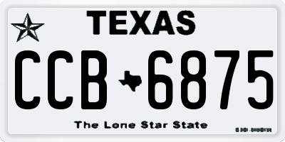 TX license plate CCB6875