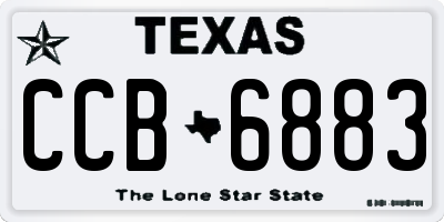 TX license plate CCB6883