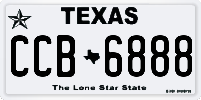 TX license plate CCB6888