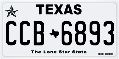TX license plate CCB6893