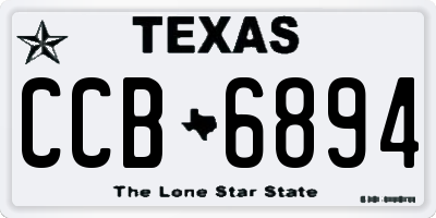 TX license plate CCB6894