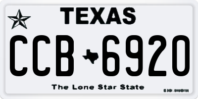 TX license plate CCB6920