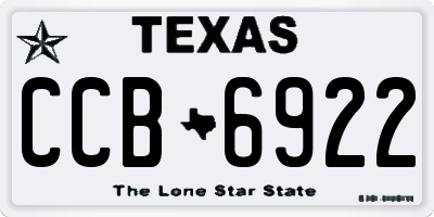 TX license plate CCB6922