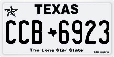 TX license plate CCB6923