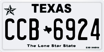 TX license plate CCB6924