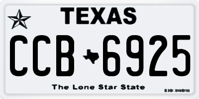 TX license plate CCB6925