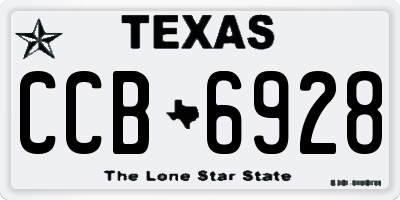 TX license plate CCB6928