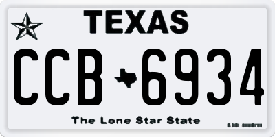 TX license plate CCB6934