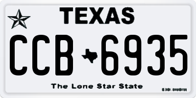 TX license plate CCB6935